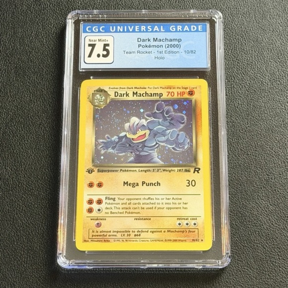 Pokémon Dark Machamp 1st Edition Holo 10/82 CGC 7.5 TCG 200 Team Rocket WotC Vtg